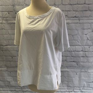 White mixed media blouse